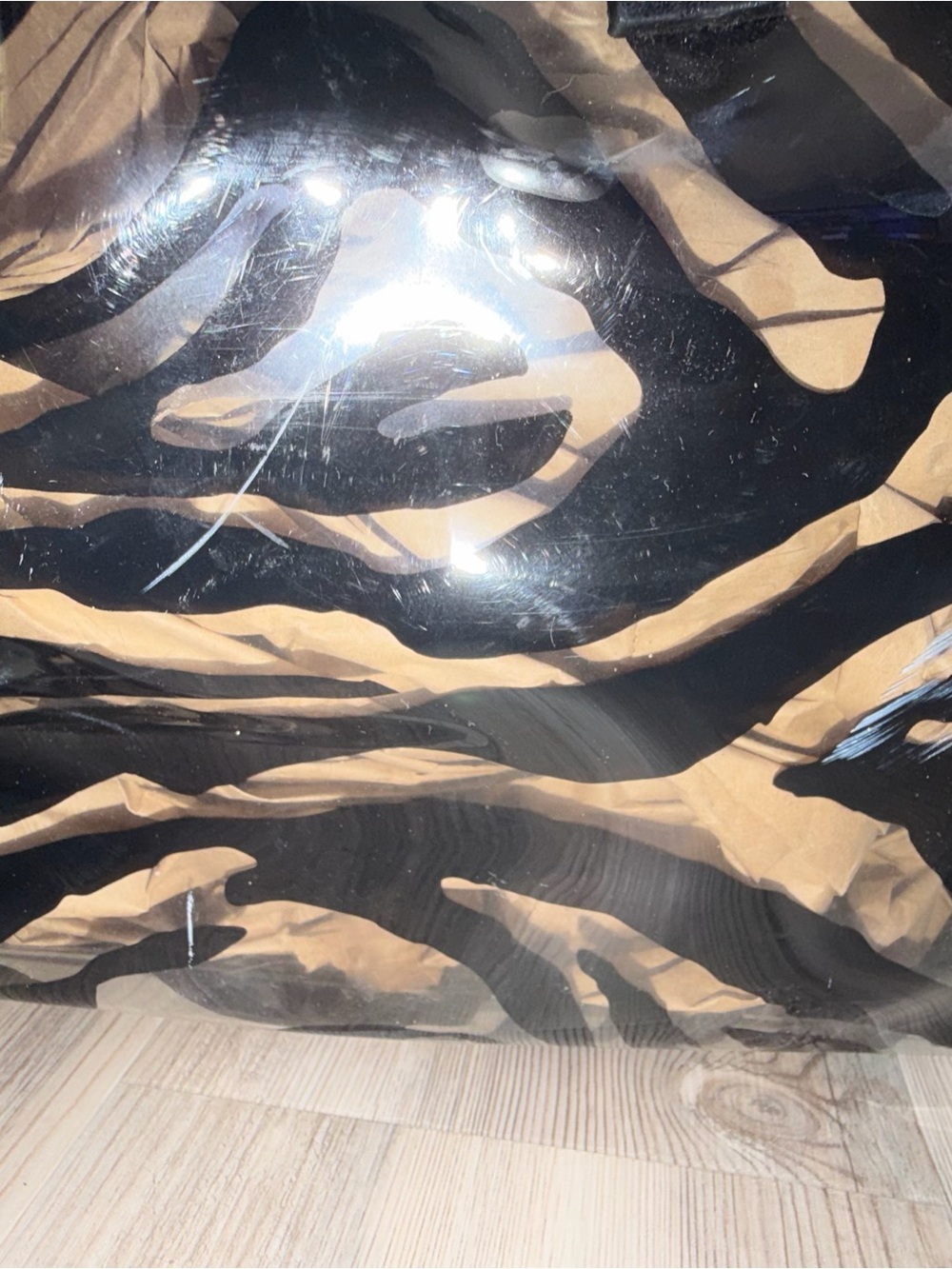 Dooney & Bourke Transparent Tote Bag Zebra Print Clear Black Leather Straps - Picture 6 of 13